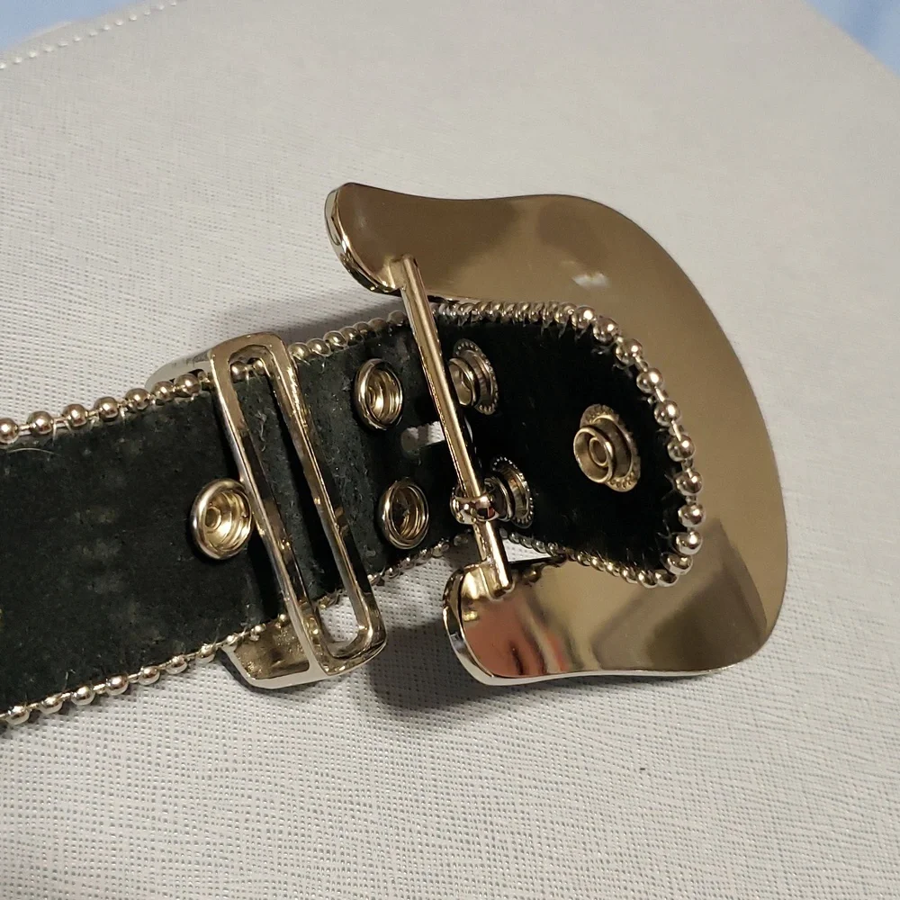 Womens Geniune Leather Western Rhinestone Belt - Picture 5 of 7